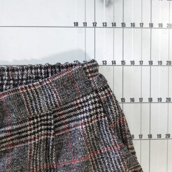 Vintage Wool Pants Womens 6 Gray Brown Plaid Tartan Cuffed Loose Waist 24 - Picture 6 of 7